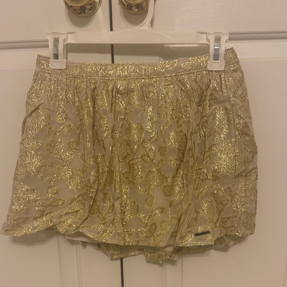 Abercrombie & Fitch Gold Mini Skirt